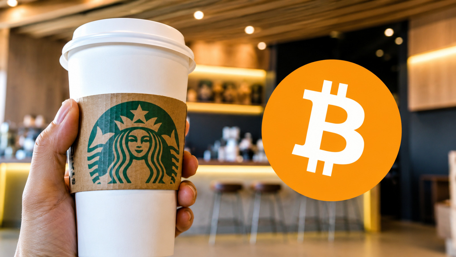 Una taza de café de Starbucks pagada con Bitcoin